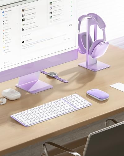 seenda SKM64-2 Bluetooth Keyboard and Mouse Combo for Mac, MacBook and iPad - color: White & Purple