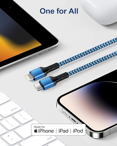 2Pack/6FT iPhone 17e 17 16e Pro Max Charging Cord 2 in 1, USB C to USB C - size: 6 FT, style: USB-C to Lightning