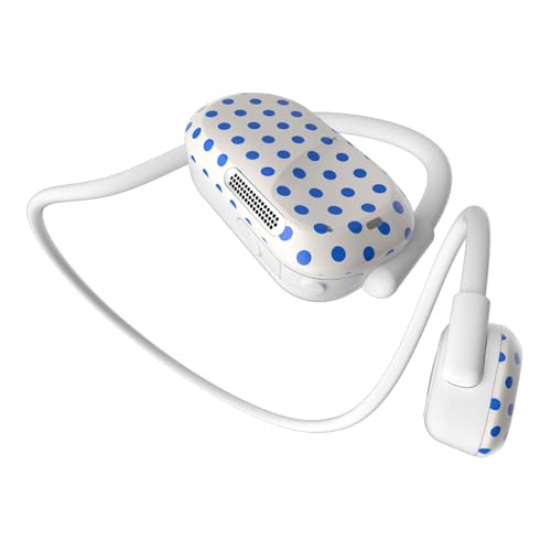 Purity Air Open Ear Headphones - True Air Conduction Wireless Bluetooth Open Ear Earbuds with Dual Mic for iPhone/Android - Secured Long Wearing Comfort, Sports Sweat Resistant (Blue Dots) - color: Blue Dots