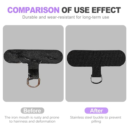 2 Pack Universal Phone Tether Tab Clear Non Adhesive Lanyard Patch Connector for Phone Case Replacement Tether Tabs Compatible with Most Smartphones