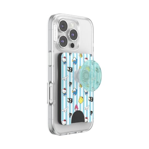 PopSockets Phone Wallet for MagSafe with Grip- Kitty & Friends - color: Hello Kitty and Friends Stripe, style: MagSafe