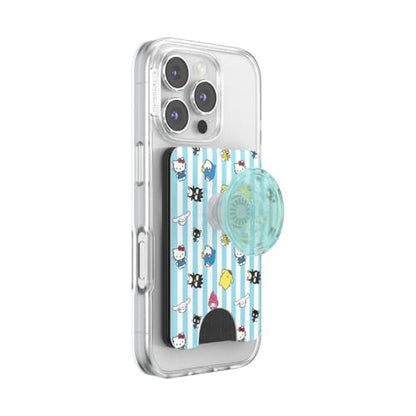 PopSockets Phone Wallet for MagSafe with Grip- Kitty & Friends - color: Hello Kitty and Friends Stripe, style: MagSafe