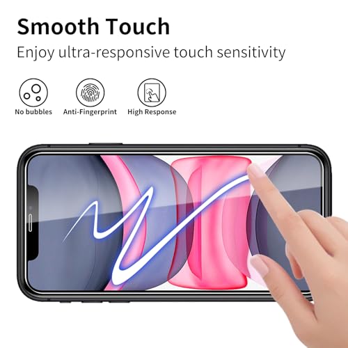 3 Pack Tempered Glass Screen Protector for iPhone 11/ iPhone Xr, 9H Hardness, Scratch Resistant, HD Clear, Case Friendly, Bubble-Free, Easy Install - size: iPhone 11/ iPhone Xr