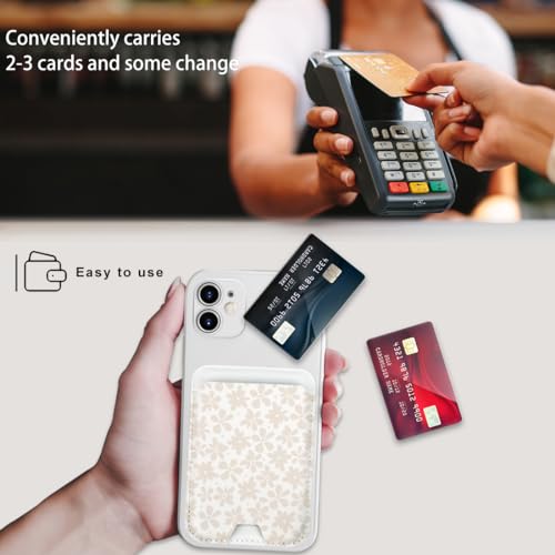 for MagSafe Wallet,Magnetic Card Holder for Phone Case - color: Natural Flower