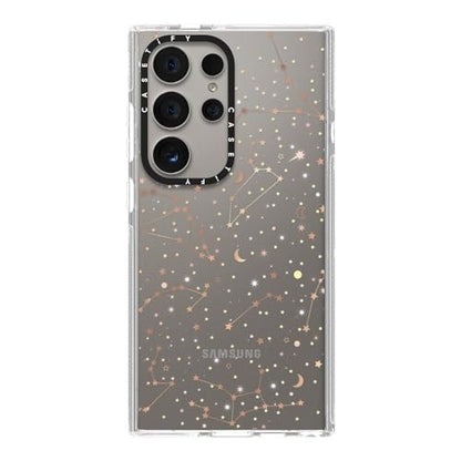 CASETiFY for Galaxy S24 Ultra Case - Impact Clear | Not Yellowing | 6.6 ft. Drop Protection | Space pattern on clear background/ gold stars and moon universe | Clear - color: Space pattern on clear background, size: Galaxy S24 Ultra