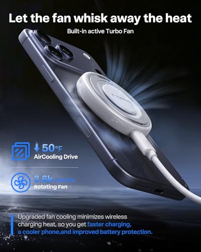 TORRAS Qi2.2 25W Wireless Charger, Magnetic Charger for iPhone Duo/18 Pro Max, Samsung Galaxy S26 S25, Phone Wireless Charger, Phone Charger Stand with Cable and Plug, White