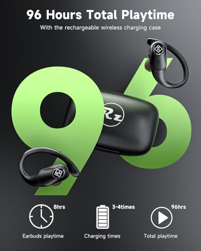 Wireless Earbuds Bluetooth Headphones 96H Playtime LED Display Waterproof