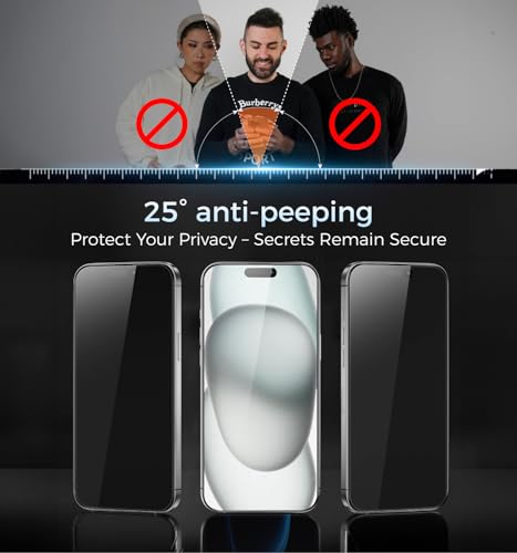 MAGIC JOHN Privacy 3rd Gen Upgraded for iPhone 15/16 Screen Protector - size: iPhone 16/15-6.1''