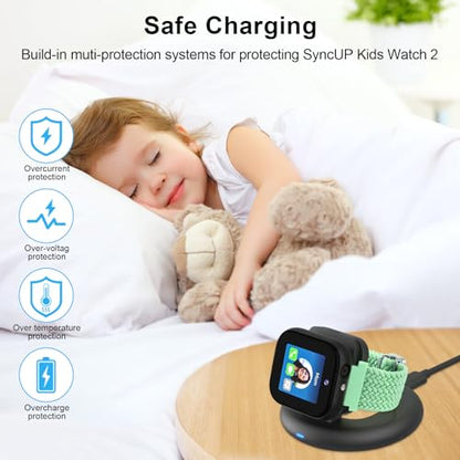 Foldable Magnetic Charging Dock Compatible for Sync UP Kids Watch 2 Charger - color: Black for SyncUP Watch 2
