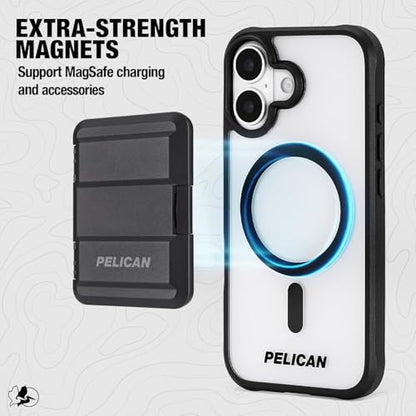 Pelican Ranger iPhone 17 Case - MagSafe Phone Case - Frosted Clear/Black | Rugged Magnetic Phone Case w/14ft Military-Grade Drop Protection - Anti-Scratch, Heavy Duty Phone Cover for iPhone 17 - color: Frosted Clear/Black, style: iPhone 17