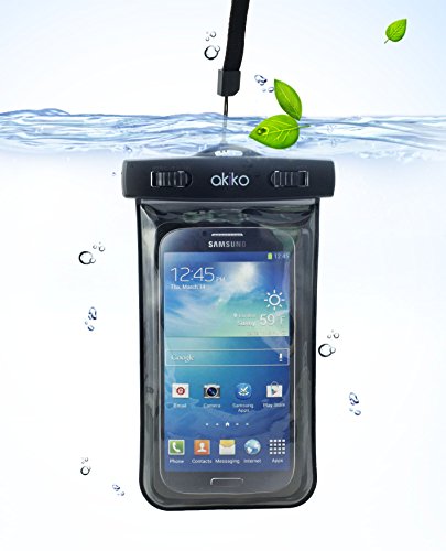 iPhone 6 PLUS Universal WaterProof Case (IPX8 Certified Protective Smartphone Waterproof Life Pouch / Credit Card Waterproof Bag Case) Waterproof Case for Apple iPhone 6 PLUS 5S 5C 5, Samsung Galaxy S5 S4 - [Black] Universal Waterproof Pouch with Touch Re