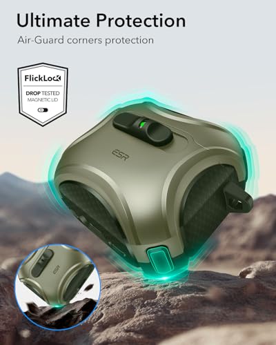 ESR for AirPods 5/4 Case, Compatible with MagSafe, Army Green - color: Army Green, size: AirPods 5&4 Case