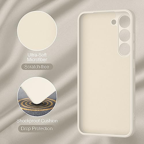 Vanjua Case for Samsung Galaxy S23 (Only), Stylish Liquid Silicone Slim Full-Body Protective Cover Compatible with Samsung Galaxy S23 5G 6.1 Inch Phone Case (White) - color: White