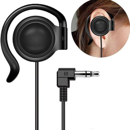 Single Ear Over-Ear Hook Earphone 3.5mm, Earbud Compatible with Tour Guide System, Interpretation Receivers, Keyboard Piano & TV Audio - Replacement Monitor Earpiece (No Mic)