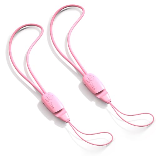 E-Tree 2 Pack Multi-Purpose Wrist Lanyard Hand Strap for Cell Phone Case Camera Airpods Keys Keychain Keys USB Flash Drive - color: Rose Pink and Rose Pink