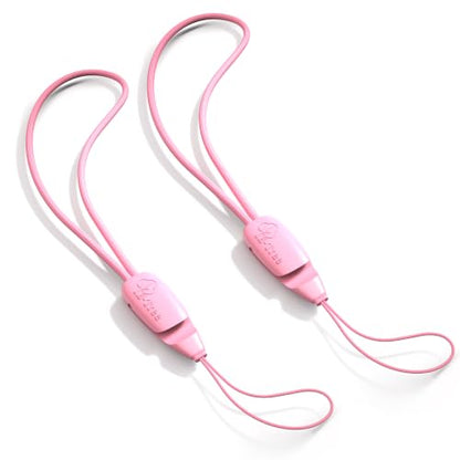 E-Tree 2 Pack Multi-Purpose Wrist Lanyard Hand Strap for Cell Phone Case Camera Airpods Keys Keychain Keys USB Flash Drive - color: Rose Pink and Rose Pink