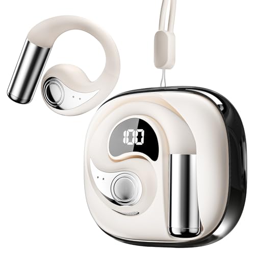 Open Ear Headphones, Bluetooth Earbuds 5.4 wireless open ear bluetooth earbuds with Adjustable Ear Hooks, Ultra-Comfort, Snug Fit, Powerful Sound, Clear Calls, 40H Playtime, Multipoint Connection