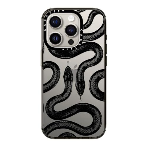 CASETiFY for iPhone 15 Pro Case - Compact | Lightweight | 4ft. 2x Military Grade Drop Protection | Black Kingsnake | Black - color: Black Kingsnake, size: Iphone 15 Pro (6.1")
