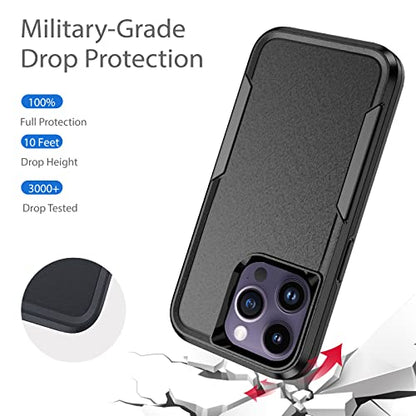 Compatible with iPhone 14 Pro Max Case, Heavy Duty Protection Shockproof Dropproof Dustproof Anti-Scratch Cover Protective Phone Case for 14 Pro Max -Black - size: for iPhone 14 Pro Max