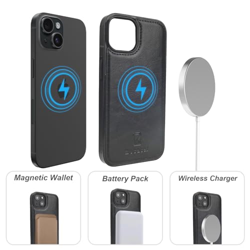 Bocasal for MagSafe Wallet Case Card Holder for iPhone 14, Black - color: Black for MagSafe