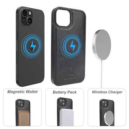 Bocasal for MagSafe Wallet Case Card Holder for iPhone 14, Black - color: Black for MagSafe