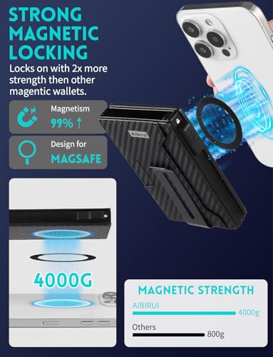 Ridge Wallets for Men,Magsafe Wallet with money clip,Pop up wallet | Magnetic Wallet for iPhone 17/16/15/14/13 Series,Phone wallet Holds 8 Cards & Bills,Ridge Wallet for Fathers day gift ideas - color: Black-02