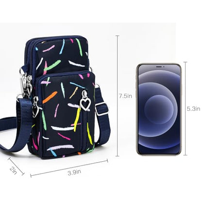BIAOTIE Lightweight Small Crossbody bags Cell Phone Purses Travel Pouch Shoulder Bag for Women - color: Black Colorbar