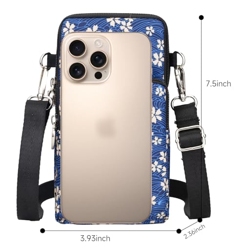 JANKS Small Crossbody Bags for Women Mini Cell Phone Purses Handbag Shoulder Bag - color: 013 White Flower
