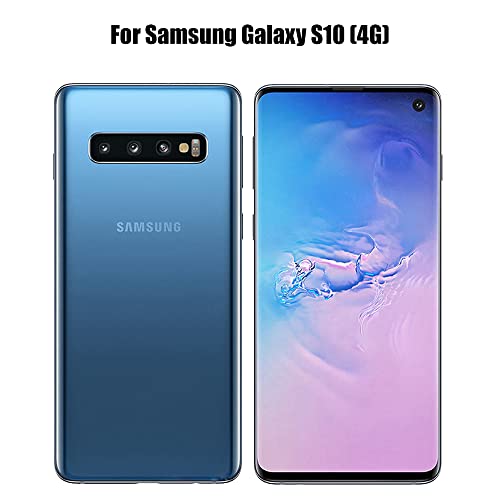 (2+2) For Samsung Galaxy S10 (4G) (2 Pack) Screen Protector (Not Glass), Flexible Soft TPU Film and (2 Pack) Camera Lens Protector, Fingerprint Compatible, Case Friendly, Clear