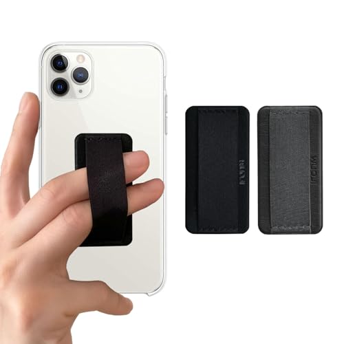 Universal Phone Grip Holder for Hand - Wireless Charging Compatible - Universal Finger Strap Phone Holder Compatible with Most Smartphones (Grey Black) -2Pack - color: Grey Black