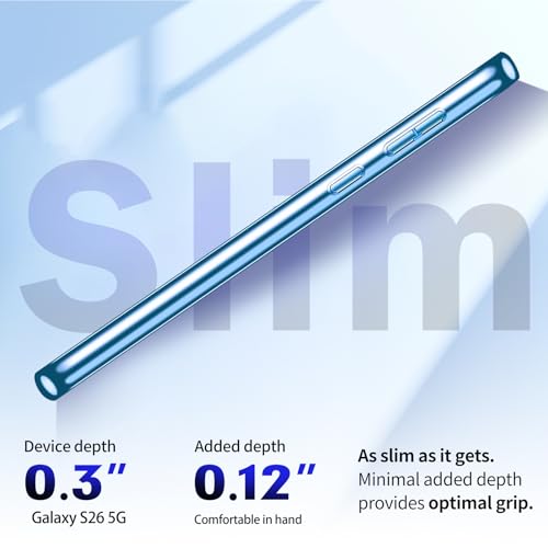 Galaxy S26 Glitter Case for Samsung Galaxy S26 5G Phone Case for Women Girls, Slim Ultra Thin Matte Back Shockproof Full Body Protective Cover for Samsung S26 5G, Crystal Bling Case, 2026 (Blue) - color: Blue