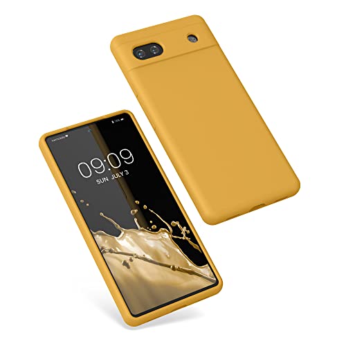 kwmobile Case Compatible with Google Pixel 6a Case - TPU Silicone Phone Cover with Soft Finish - Mango - color: Mango, size: Pixel 6a