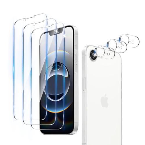 3 Pack Screen Protector Designed for iPhone 16e / 17e with 3 Pack Tempered Glass Camera Lens Protector,Ultra HD Clear,9H Hardness,Easy Install - Case Friendly,Scratch Resistant - color: iPhone 16e / 17e 33