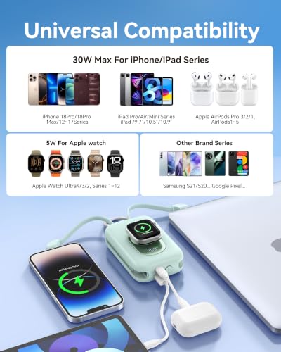 RORRY CharmGo Portable Charger, 20000mAh PD 30W Portable Charger Power Bank - color: Green