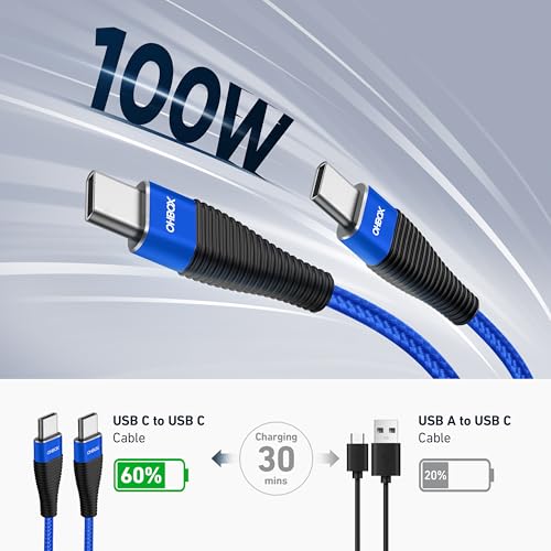 Extra Long USB C Charger 15FT, 100W C to C Cable Fast Charging USB-C Cable - color: Blue, size: 15 FT - 1 Pack, style: USB C to USB C