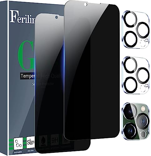 Ferilinso Privacy Screen Protector for iPhone 13 Pro, Tempered Glass - size: iPhone 13 Pro-Black