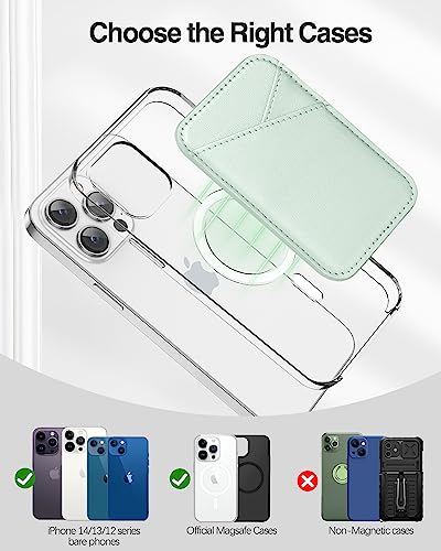 Miroddi for MagSafe Wallet, Ultra-Thin Magnetic Wallet with 2 Card Slots | RFID Blocking, No More Falling, Strongest Magnetic Card Holder for iPhone 17/16/15/14/13/12 Series & Pixel 10 Series, Green - color: Green