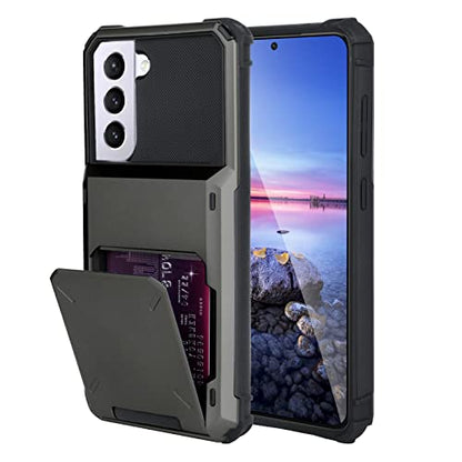 Wallet Case for Samsung Galaxy S22 with 4 Card Credit Card Holder - color: Gray, size: Samsung Galaxy S22