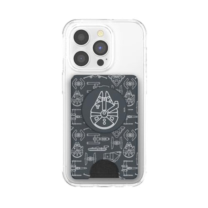 PopSockets Adhesive Phone Wallet with Grip- Millennium Falcon - color: Millennium Falcon, style: Adhesive