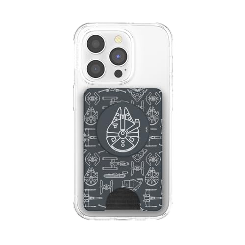 PopSockets Adhesive Phone Wallet with Grip- Millennium Falcon - color: Millennium Falcon, style: Adhesive