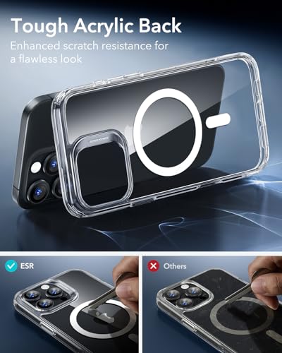 ESR for iPhone 16 Pro Case, Compatible with MagSafe, Shockproof Military-Grade tection, Magnetic iPhone Case for iPhone 16 Pro, Classic Hybrid Case (HaloLock), Clear Black - color: Clear Black