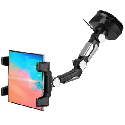 5-in-1 Car Phone Holder & Tablet Mount, Universal Dashboard Windshield Suction Cup Stand with 360° Rotation, compatible with iPhone, Samsung Z Fold 7/6/5, All Foldable Phones and 4.7-12.9" iPad