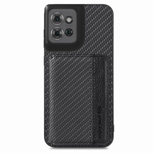 for Motorola Moto G Power 2026 Case Wallet with Card Holder Black | Shockproof Protective Phone Cases Cover, Carbon Fiber Pattern Design, Built-in 2 Credit Card Slots, Hidden Magnetic Closure - color: Black