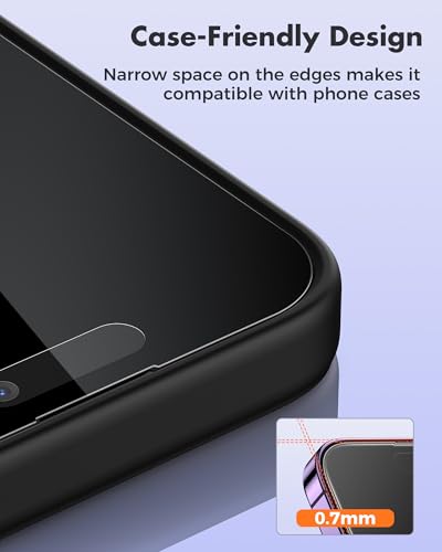 UNBREAKcable 4PCS Screen Protector for iPhone 14 Pro - 2 Privacy Tempered Glass+2 Clear Glass Double Shatterproof [Installation Frame] [9H Hardness] [Case Friendly] Anti-Scratch for iPhone 6.1 inch - size: iPhone 14 Pro