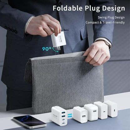 40W USB C Charger Block, 2-Pack Foldable Wall Charger - color: White, size: 40W, style: 2-pack