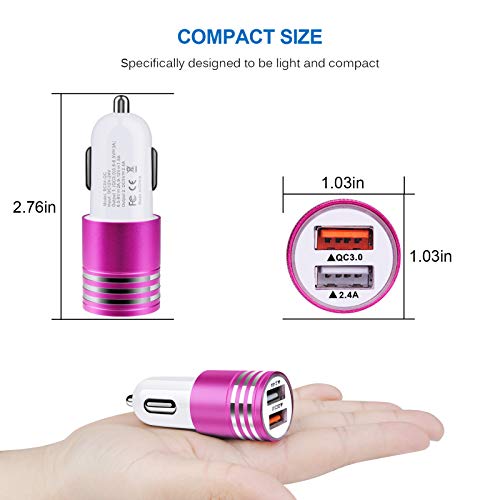 Fast Charging USB C Car Charger for Samsung Galaxy S26 S25 S24 S23 S22 S21 - color: Rose