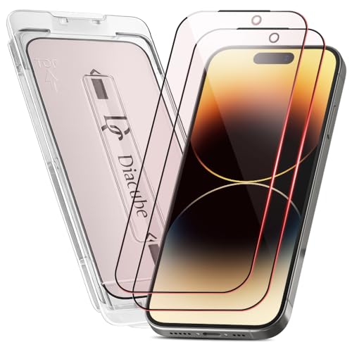 2-Pack Red Light Converter Screen Protector for iPhone 14 Pro Max, Quantum Dot Technology Converts Blue Light to Red Light for Better Sleep & Eye Comfort, 9H Tempered Glass with Easy-Install Frame - size: iPhone 14 Pro Max
