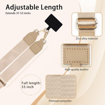 Upgraded 2-in-1 Phone Strap Crossbody with Removable Wrist Strap, 2 Pack Adjustable Phone Lanyard Crossbody with Wallet, Clip And Go Phone Strap with Zippered Pouch for Women Travel Cruise Essential - color: Brown