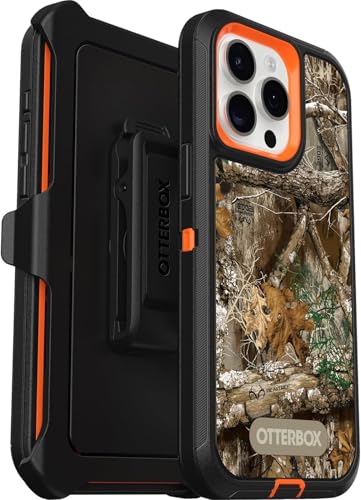 OtterBox iPhone 15 Pro Max (Only) - Defender Series Case - Realtree Edge (Camo) - Screenless - Rugged & Durable - with Port Protection - Holster Clip Includes - Microbial Defense Protection - color: Realtree Blaze Edge (Camo)