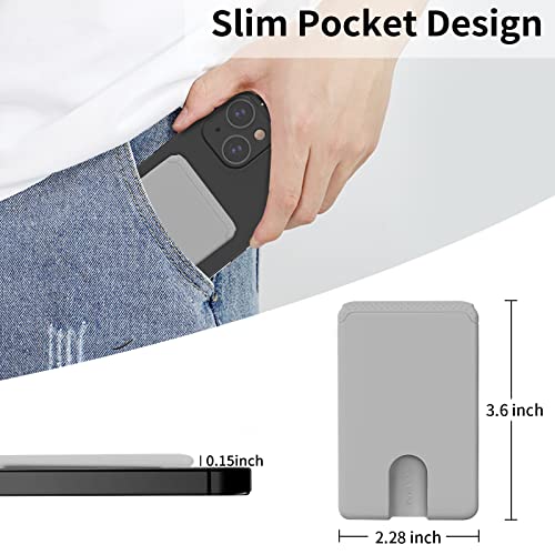 Senose Phone Wallet, Phone Card Holder Stick On, 3 Pack Phone Pocket Sleeve - color: Black+Grey+White